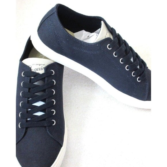 Original Penguin Men's Sam Stripe Classic Lace Up Canvas Dark Blue Shoes NIB - Picture 4 of 6